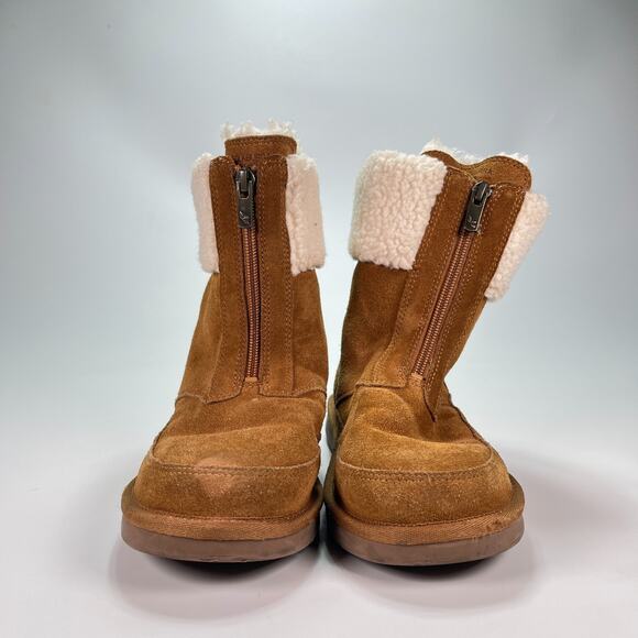 Koolaburra by UGG Lytta Short Brown Suede Faux Fur Boots 1121540K Youth Size 4 - Picture 2 of 8